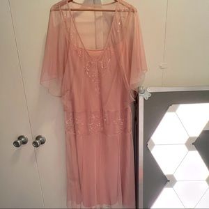 Vintage 1920s Style Sheath Drop Waist Embellished Dress